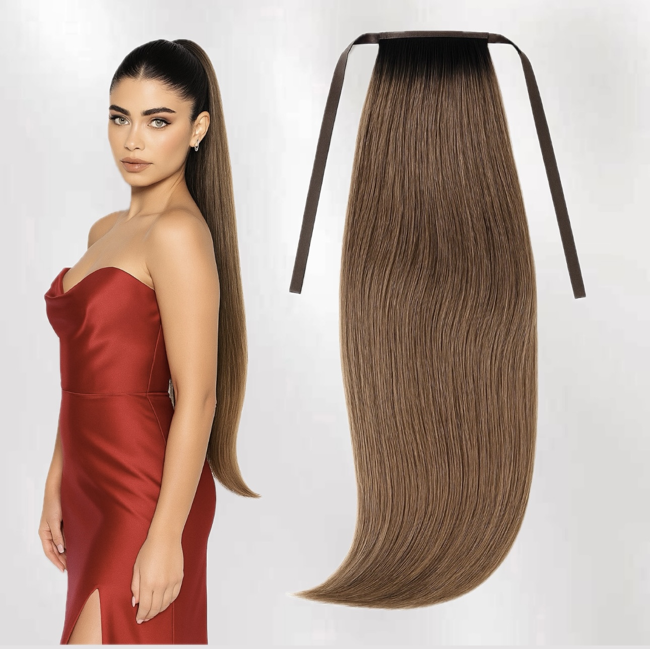 Coada de Par cu Bentita Luxe Ombre #1B/#7 - Extensii de par București